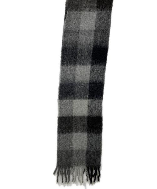Acne studios（アクネ ストゥディオス）Acne studios (アクネ ストゥディオス) モヘアチェックスカーフ ブラック×グレー サイズ: 28×250ｃｍの古着・服飾アイテム