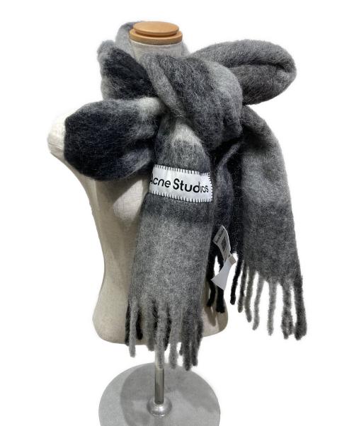Acne studios（アクネ ストゥディオス）Acne studios (アクネ ストゥディオス) モヘアチェックスカーフ ブラック×グレー サイズ: 28×250ｃｍの古着・服飾アイテム