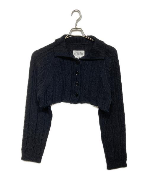 MM6 Maison Margiela（エムエムシックスメゾンマルジェラ）MM6 Maison Margiela (エムエムシックスメゾンマルジェラ) ショートカーディガン　S62HP0010 ブラック サイズ:Mの古着・服飾アイテム
