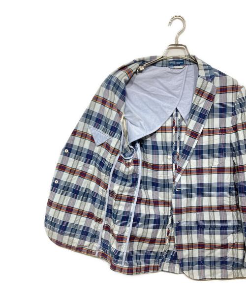 POLO RALPH LAUREN（ポロ・ラルフローレン）POLO RALPH LAUREN (ポロ・ラルフローレン) チェックテーラードジャケット ブルー サイズ:40Rの古着・服飾アイテム