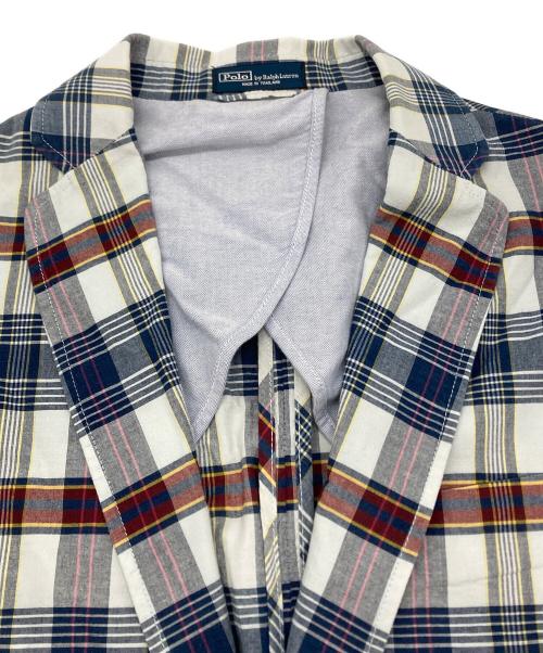 POLO RALPH LAUREN（ポロ・ラルフローレン）POLO RALPH LAUREN (ポロ・ラルフローレン) チェックテーラードジャケット ブルー サイズ:40Rの古着・服飾アイテム