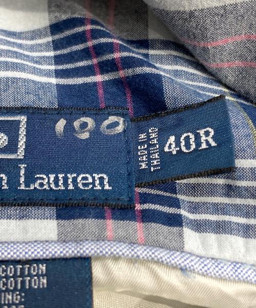 POLO RALPH LAUREN（ポロ・ラルフローレン）POLO RALPH LAUREN (ポロ・ラルフローレン) チェックテーラードジャケット ブルー サイズ:40Rの古着・服飾アイテム