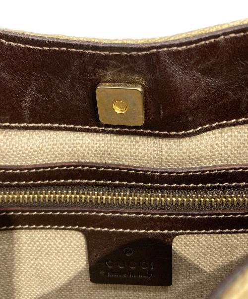 GUCCI（グッチ）GUCCI (グッチ) ホースビットワンショルダーバッグ ベージュ×ブラウンの古着・服飾アイテム