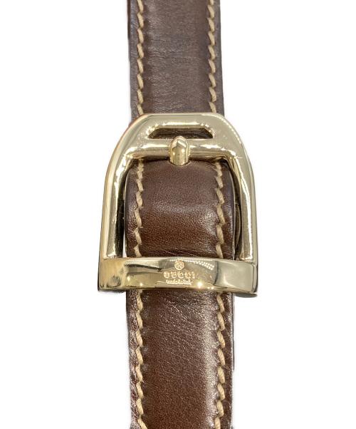 GUCCI（グッチ）GUCCI (グッチ) ホースビットワンショルダーバッグ ベージュ×ブラウンの古着・服飾アイテム