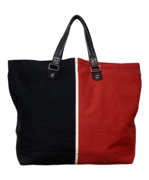 GUCCI（グッチ）GUCCI (グッチ) キャンバストートバッグ　194465 レッド×ブラックの古着・服飾アイテム
