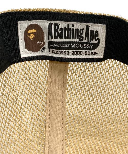 A BATHING APE（ア ベイシング エイプ）A BATHING APE (ア ベイシング エイプ) moussy (マウジー) REISSUE MESH キャップ カーキ サイズ:Fの古着・服飾アイテム