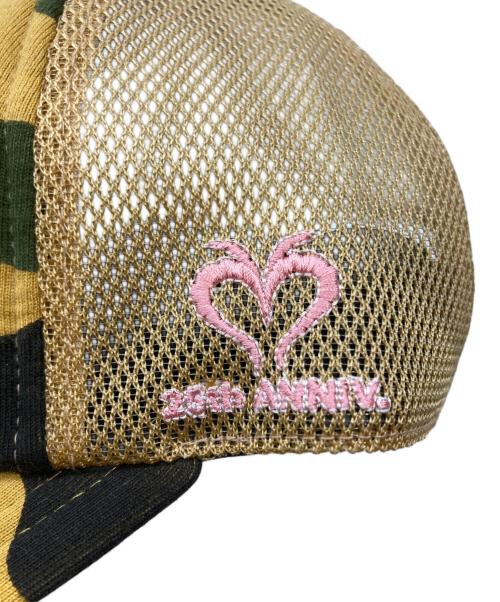 A BATHING APE（ア ベイシング エイプ）A BATHING APE (ア ベイシング エイプ) moussy (マウジー) REISSUE MESH キャップ カーキ サイズ:Fの古着・服飾アイテム