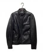 Liugoo Leathersリューグーレザーズ）の古着「シングルライダースジャケットCW22-R-3」｜ブラック