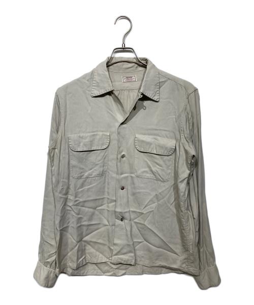 ARROW（アロー）ARROW (アロー) GABANARD 50’S  オープンカラーシャツ グレー サイズ:15/35の古着・服飾アイテム