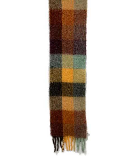 Acne studios（アクネ ストゥディオス）Acne studios (アクネ ストゥディオス) モヘアチェックスカーフ ブラウン×グリーンの古着・服飾アイテム