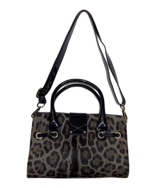 JIMMY CHOO（ジミーチュウ）JIMMY CHOO (ジミーチュウ) レオパード ハラコ2WAYバッグ グレーの古着・服飾アイテム
