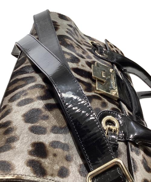 JIMMY CHOO（ジミーチュウ）JIMMY CHOO (ジミーチュウ) レオパード ハラコ2WAYバッグ グレーの古着・服飾アイテム