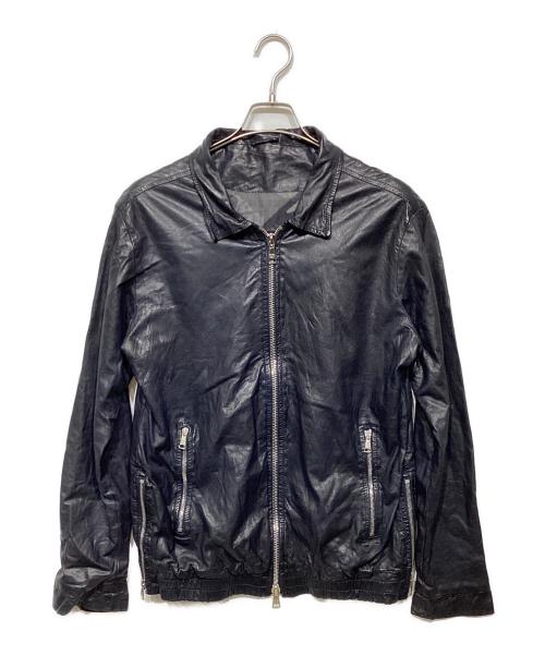 GIORGIO BRATO（ジョルジョブラッド）GIORGIO BRATO (ジョルジョブラッド) ラムレザージャケット ブラック サイズ:48の古着・服飾アイテム