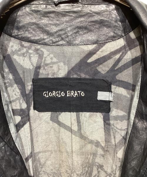 GIORGIO BRATO（ジョルジョブラッド）GIORGIO BRATO (ジョルジョブラッド) ラムレザージャケット ブラック サイズ:48の古着・服飾アイテム