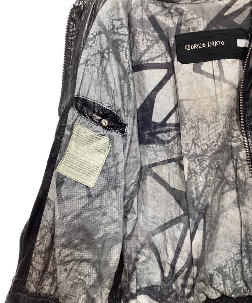 GIORGIO BRATO（ジョルジョブラッド）GIORGIO BRATO (ジョルジョブラッド) ラムレザージャケット ブラック サイズ:48の古着・服飾アイテム