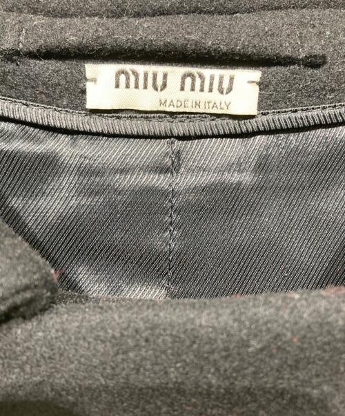 MIU MIU（ミュウミュウ）MIU MIU (ミュウミュウ) メルトン ダブル Pコート ブラック サイズ:42の古着・服飾アイテム
