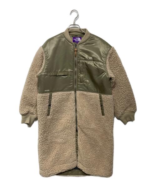 THE NORTHFACE PURPLELABEL（ザ・ノースフェイス パープルレーベル）THE NORTHFACE PURPLELABEL (ザ・ノースフェイス パープルレーベル) Wool Boa Fleece Denali Coat（ウール ボア フリース デニール コート) ベージュ×カーキ サイズ:XSの古着・服飾アイテム