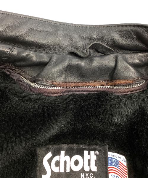 Schott（ショット）Schott (ショット) ライナー付シングルライダースジャケット　641 ブラック サイズ:38の古着・服飾アイテム
