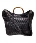 GUCCIグッチ）の古着「バンブーハンドル 編み込みショルダーバッグ」｜ブラック
