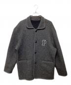 PAPASパパス）の古着「Pワッペン コート」｜グレー