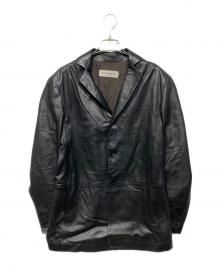 EMPORIO ARMANI（エンポリオ アルマーニ）の古着「ラムレザー3Bジャケット」｜ブラック
