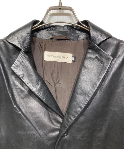 EMPORIO ARMANI（エンポリオ アルマーニ）EMPORIO ARMANI (エンポリオ アルマーニ) ラムレザー3Bジャケット ブラック サイズ:48の古着・服飾アイテム