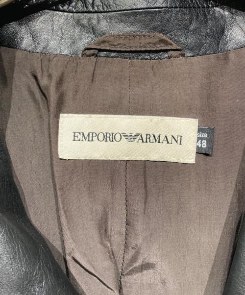 EMPORIO ARMANI（エンポリオ アルマーニ）EMPORIO ARMANI (エンポリオ アルマーニ) ラムレザー3Bジャケット ブラック サイズ:48の古着・服飾アイテム