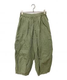 nest Robe（ネストローブ）の古着「コットンリネン コクーンカーゴパンツ」｜グリーン