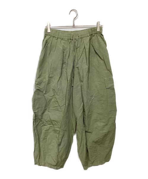 nest Robe（ネストローブ）nest Robe (ネストローブ) コットンリネン コクーンカーゴパンツ グリーン サイズ:Freeの古着・服飾アイテム
