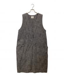 atelier naruse（アトリエナルセ）の古着「コットンスラブジャンパースカート」｜ブラック