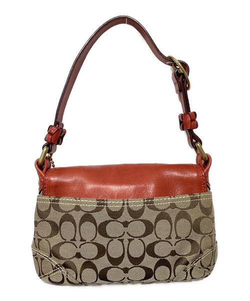 COACH（コーチ）COACH (コーチ) ソーホー ショルダーバッグ ベージュ×レッドの古着・服飾アイテム
