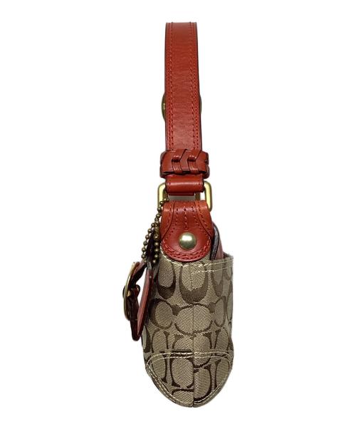 COACH（コーチ）COACH (コーチ) ソーホー ショルダーバッグ ベージュ×レッドの古着・服飾アイテム