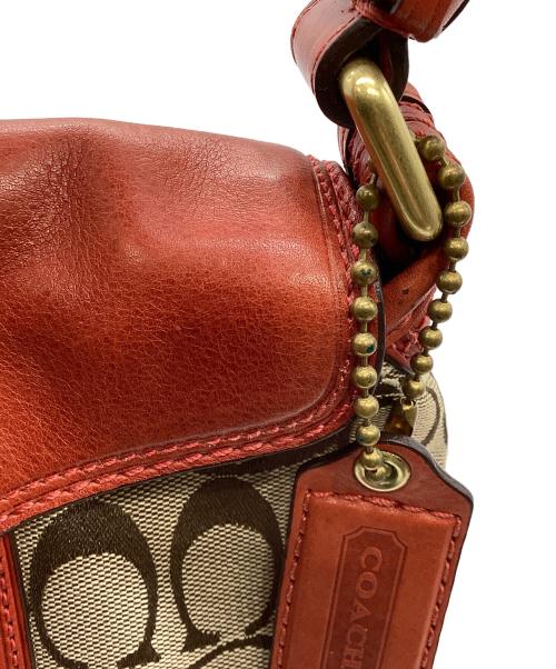COACH（コーチ）COACH (コーチ) ソーホー ショルダーバッグ ベージュ×レッドの古着・服飾アイテム