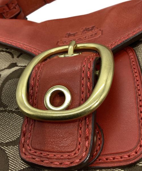 COACH（コーチ）COACH (コーチ) ソーホー ショルダーバッグ ベージュ×レッドの古着・服飾アイテム