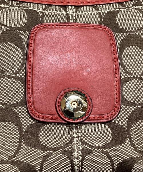 COACH（コーチ）COACH (コーチ) ソーホー ショルダーバッグ ベージュ×レッドの古着・服飾アイテム