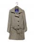 BURBERRY BLUE LABEL（バーバリーロンドンブルーレーベル）の古着「アンゴラ混ベルト付ツイードコート」｜ベージュ