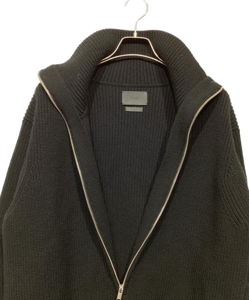 YOKE（ヨーク）YOKE (ヨーク) 3/4 FRONT ZIP HIGHNECK RIB SWEATER ブラック サイズ:2の古着・服飾アイテム