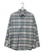 AURALEEオーラリー）の古着「SUPER LIGHT WOOL CHECK SHIRT」｜スカイブルー×グレー