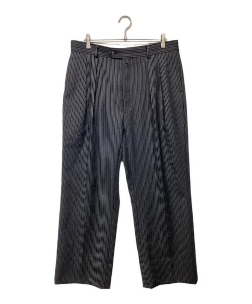 NEAT（ニート）NEAT (ニート) 2タックストライプパンツ ブラック サイズ:52の古着・服飾アイテム