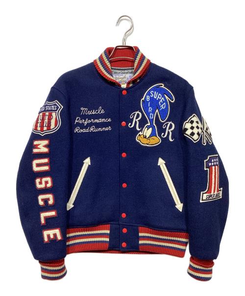 whitesville（ホワイツビル）whitesville (ホワイツビル) LOONEY TUNES (ルーニーチューンズ) スタジャン ネイビー サイズ:40の古着・服飾アイテム