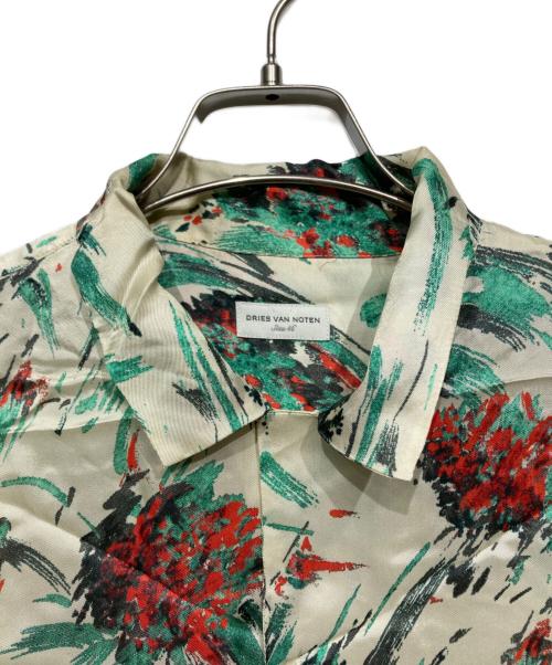 DRIES VAN NOTEN（ドリスヴァンノッテン）DRIES VAN NOTEN (ドリスヴァンノッテン) ボタニカルシャツ ベージュ×グリーン サイズ:46の古着・服飾アイテム
