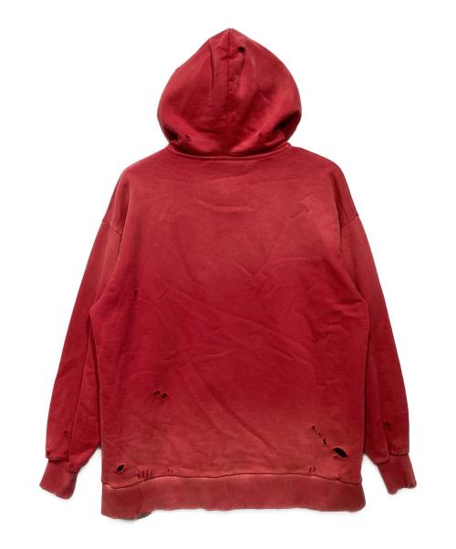 Acne studios（アクネ ストゥディオス）Acne studios (アクネ ストゥディオス) ダメージプルオーバーパーカー レッド サイズ:XXSの古着・服飾アイテム