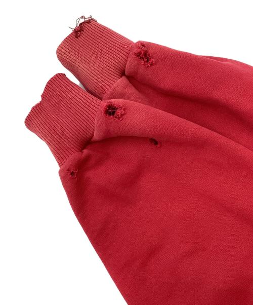 Acne studios（アクネ ストゥディオス）Acne studios (アクネ ストゥディオス) ダメージプルオーバーパーカー レッド サイズ:XXSの古着・服飾アイテム