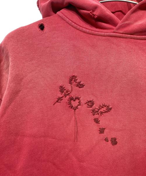 Acne studios（アクネ ストゥディオス）Acne studios (アクネ ストゥディオス) ダメージプルオーバーパーカー レッド サイズ:XXSの古着・服飾アイテム