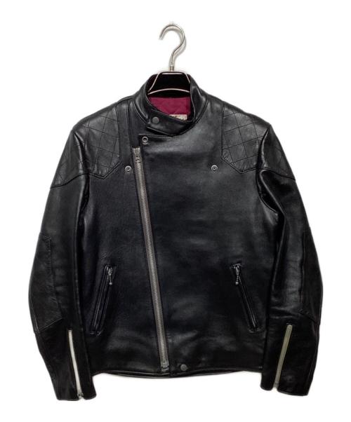 ADDICT CLOTHES（アディクト クローズ）ADDICT CLOTHES (アディクト クローズ) AD-04 RESISTANCE JACKET (SHEEP) 　ダブルライダースジャケット ブラック サイズ:38の古着・服飾アイテム