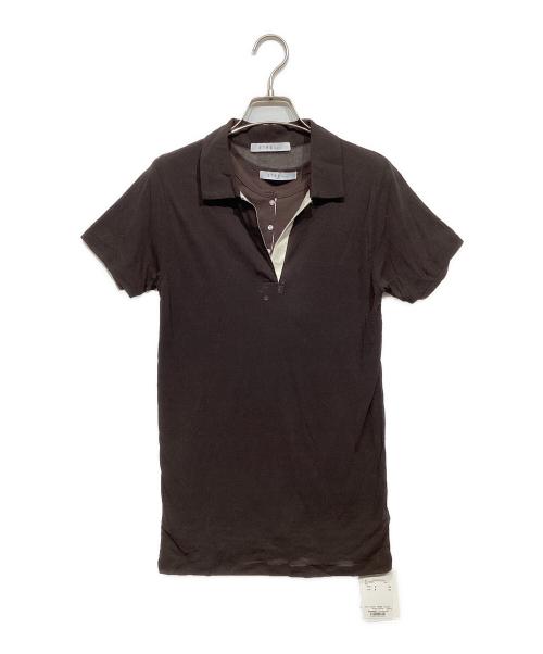 ETRE TOKYO（エトレトウキョウ）ETRE TOKYO (エトレトウキョウ) ヘンリーポロレイヤードセットプルオーバー ブラウン サイズ:Free 未使用品の古着・服飾アイテム
