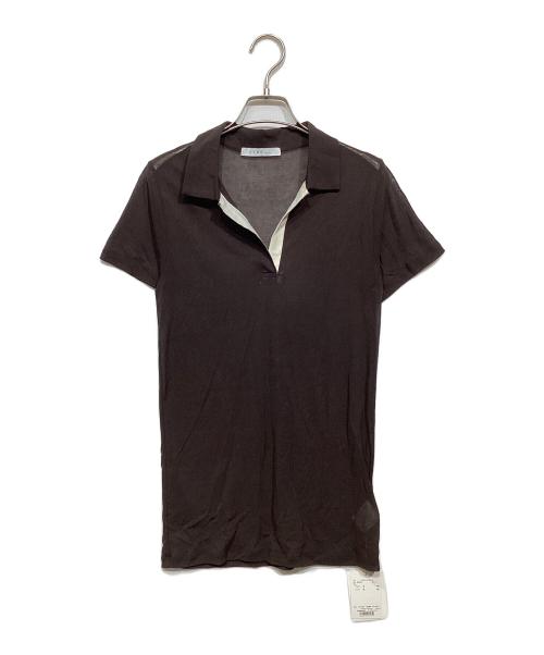 ETRE TOKYO（エトレトウキョウ）ETRE TOKYO (エトレトウキョウ) ヘンリーポロレイヤードセットプルオーバー ブラウン サイズ:Free 未使用品の古着・服飾アイテム