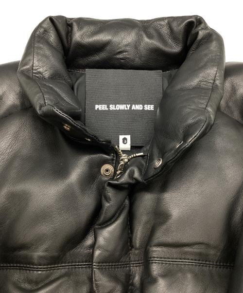 A BATHING APE（ア ベイシング エイプ）A BATHING APE (ア ベイシング エイプ) シープスキンダウンジャケット ブラック サイズ:Lの古着・服飾アイテム