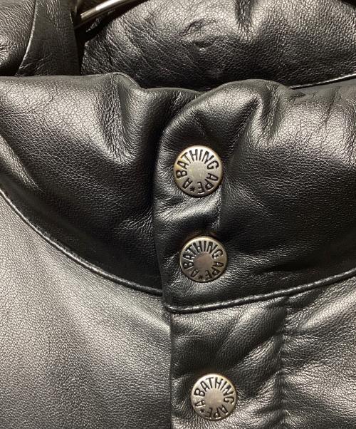 A BATHING APE（ア ベイシング エイプ）A BATHING APE (ア ベイシング エイプ) シープスキンダウンジャケット ブラック サイズ:Lの古着・服飾アイテム