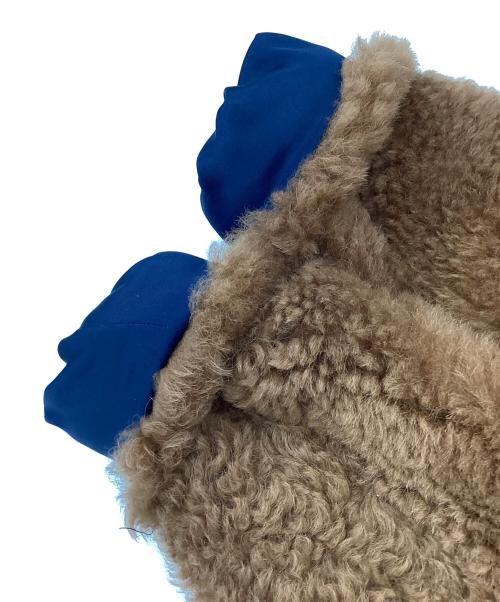 meteo yves salomon（メテオ バイ イヴサロモン）meteo yves salomon (メテオ バイ イヴサロモン) ムートンボアノーカラージャケット ブラウン サイズ:36の古着・服飾アイテム